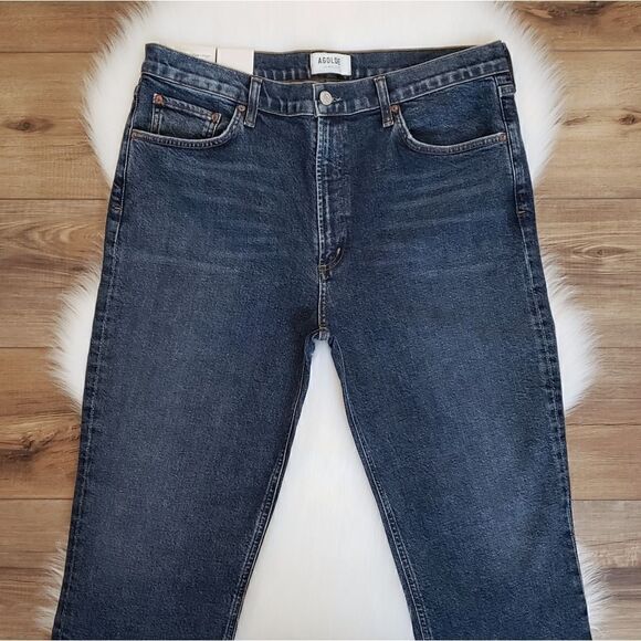 Agolde Wilder Mid-Rise Straight Leg Denim Jeans In Hype Size 32 NWT - Picture 8 of 14